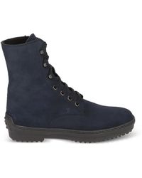 Tod's - Suede Lace-Up Combat Boots - Lyst