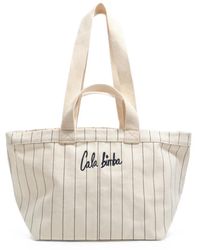 Bimba Y Lola - Large Pinstripe Cotton Tote Bag - Lyst