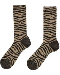 ANT45 - Tiger-Print Socks - Lyst