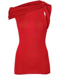 Rick Owens - Twisted-Neckline Knitted Tank Top - Lyst