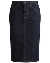 Ralph Lauren - Denim Pencil Midi Skirt - Lyst