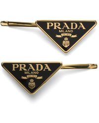 PRADA ハート型 ヘアピン 2個セット PRADA/プラダ】 ロゴ ヘアピン 2個セット (PRADA/ヘア