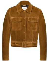 Saint Laurent - Mantel mit Gürtel - Lyst