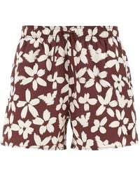 Emporio Armani - Floral-Print Drawstring Swim Shorts - Lyst