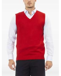 Alpha Studio - Pull Sans Manches En Laine Mérinos À Col V - Lyst