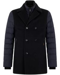Moorer - Cecco Padded-Sleeve Double-Breasted Peacoat - Lyst