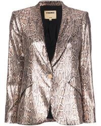L'Agence - Sequin Leopard Print Blazer - Lyst