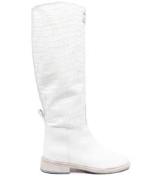 HIDE & JACK - Crocodile-Embossed Leather Boots - Lyst