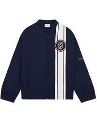 Drole de Monsieur - Stripe-Pattern Logo-Patch Jacket - Lyst