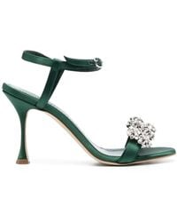 Manolo Blahnik - Crystal-Embellished Sandals - Lyst