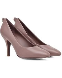 Ferragamo - Almond-Toe Leather Pumps - Lyst