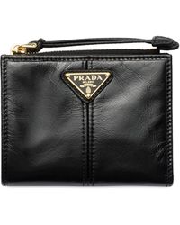Prada - Textured Leather Zip Wallet - Lyst