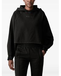 Pinko - Logo-Embroidered Cropped Hoodie - Lyst