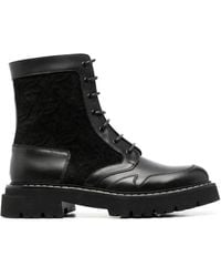 Ferragamo - Gancini-pattern Combat Boots - Lyst