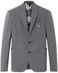 Versace - Houndstooth-Pattern Wool Blazer - Lyst