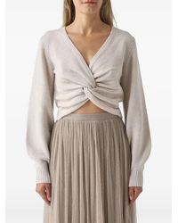 Twinset - Twist-Front V-Neck Sweater - Lyst