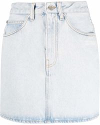 Off-White c/o Virgil Abloh - Logo-Print Denim Skirt - Lyst