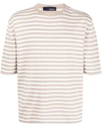 Lardini - Short-sleeve Striped Sweatshirt - Lyst