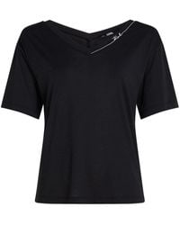 Karl Lagerfeld - Signature V-neck T-shirt - Lyst