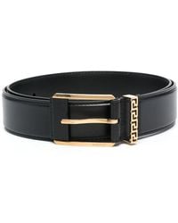 Versace - Greca Accent Leather Belt - Lyst