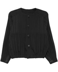 Pleats Please Issey Miyake - Pleated Button-Up Jacket - Lyst