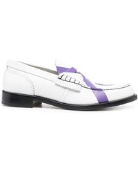 COLLEGE - Contrast-stitching Leather Loafers - Lyst