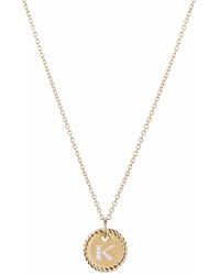 David Yurman Initial K ダイヤモンド ネックレス 18kイエローゴールド - メタリック