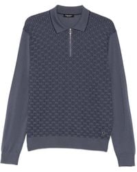 Stefano Ricci - Geometric-Pattern Zip-Fastening Polo Shirt - Lyst