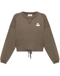Isabel Marant - Logo-Print Drawstring-Hem Sweatshirt - Lyst