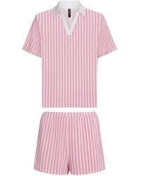 KARL LAGERFELD - Signature Stripe-Print Pajamas - Lyst