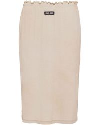 Miu Miu - Garment-dyed Cotton Skirt - Lyst