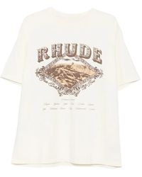 Rhude - Crew Neck T-Shirt With Front Print - Lyst