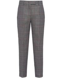 Prada - Prince Of Wales-check Tailored Trousers - Lyst