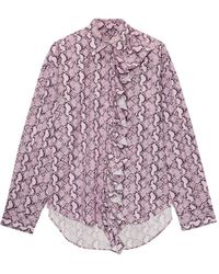MSGM - Camisa Con Estampado De Serpiente - Lyst