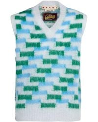 Marni - V-neck Intarsia-knit Sweater Vest - Lyst