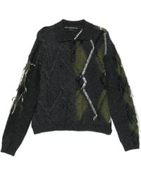 ANDERSSON BELL - Cable-Knit Polo Shirt - Lyst