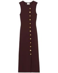 Claudie Pierlot - Knit Midi Dress With Buttons - Lyst