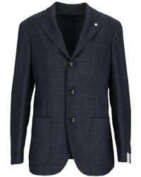 Luigi Bianchi - Check-Pattern Notched-Lapel Blazer - Lyst