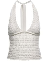 Roberto Cavalli - Halterneck Crochet-Knit Top - Lyst