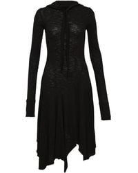OPEN YY - Vestido asimétrico con capucha - Lyst