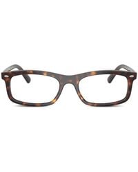 Ray-Ban - Tortoiseshell-Effect Rectangle-Frame Glasses - Lyst