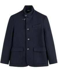 Fay - Abrigo Con Bolsillo De Parche Y Cuello Alto - Lyst