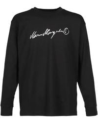 MM6 by Maison Margiela - Logo-Print Long-Sleeve T-Shirt - Lyst