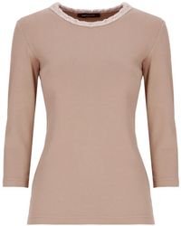Fabiana Filippi - Sequin-Embellished Three-Quarter Sleeve T-Shirt - Lyst