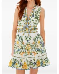 FARM Rio - Floral Print V-Neck Mini Dress With Elastic Waist - Lyst