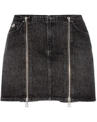 Jean Paul Gaultier - Denim Zipped Mini Skirt - Lyst