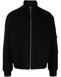 MSGM - Logo-print Zip-up Bomber Jacket - Lyst