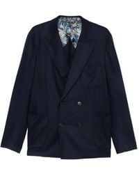 Etro - Double-Breasted Peak-Lapel Blazer - Lyst