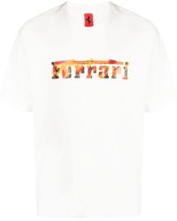 Ferrari - T-Shirt mit Logo-Malerei - Lyst