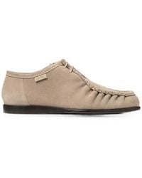 Jimmy Choo - Ember Moccasin Stone Velvet Suede Moccasins - Lyst